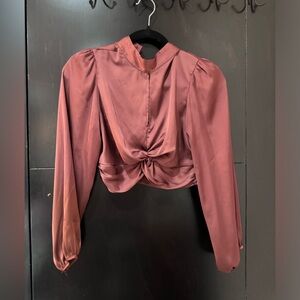 Zara satin crop top blouse